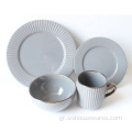 Ανάγλυφο πολυτελείας Stoneware 16pcs Dinneset Whoresale